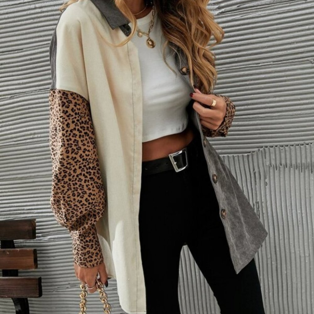 Multi Color & Print Contemporary Cut & Sew Leopard - Picture 3 of 5